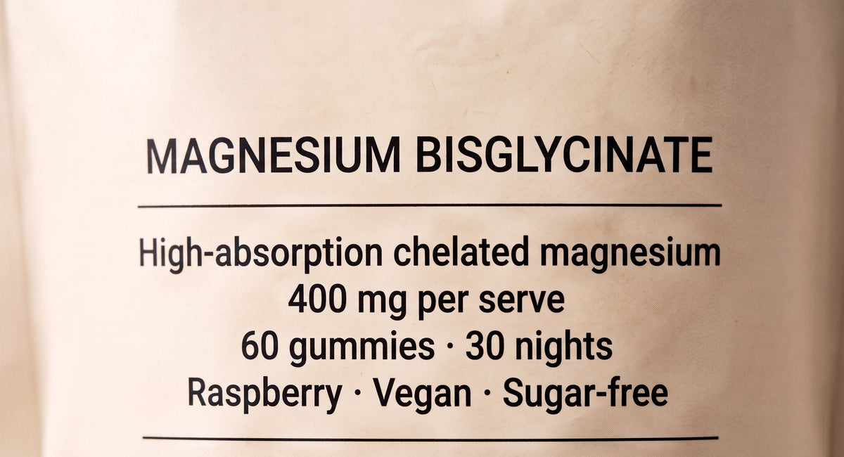 A hand holding two raspberry Steady magnesium gummies